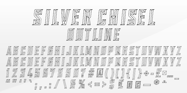 Beispiel einer SILVER CHISEL BASE-Schriftart